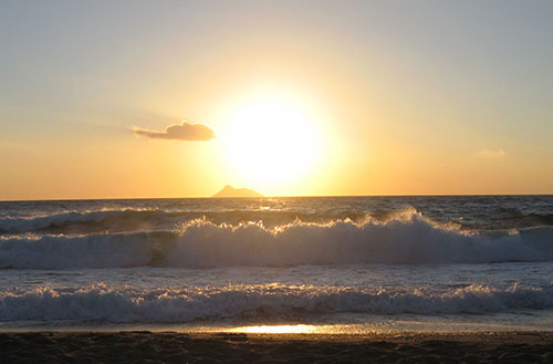 Meereswellen Sonnenuntergang